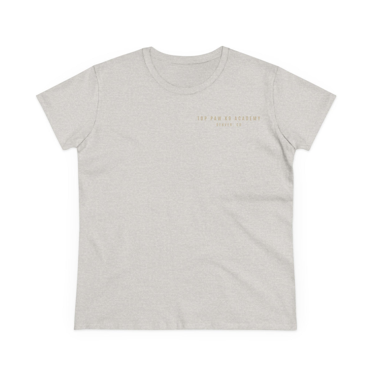 Women's Tee — Woman Walking Dog Silhouette Sunset Graphic
