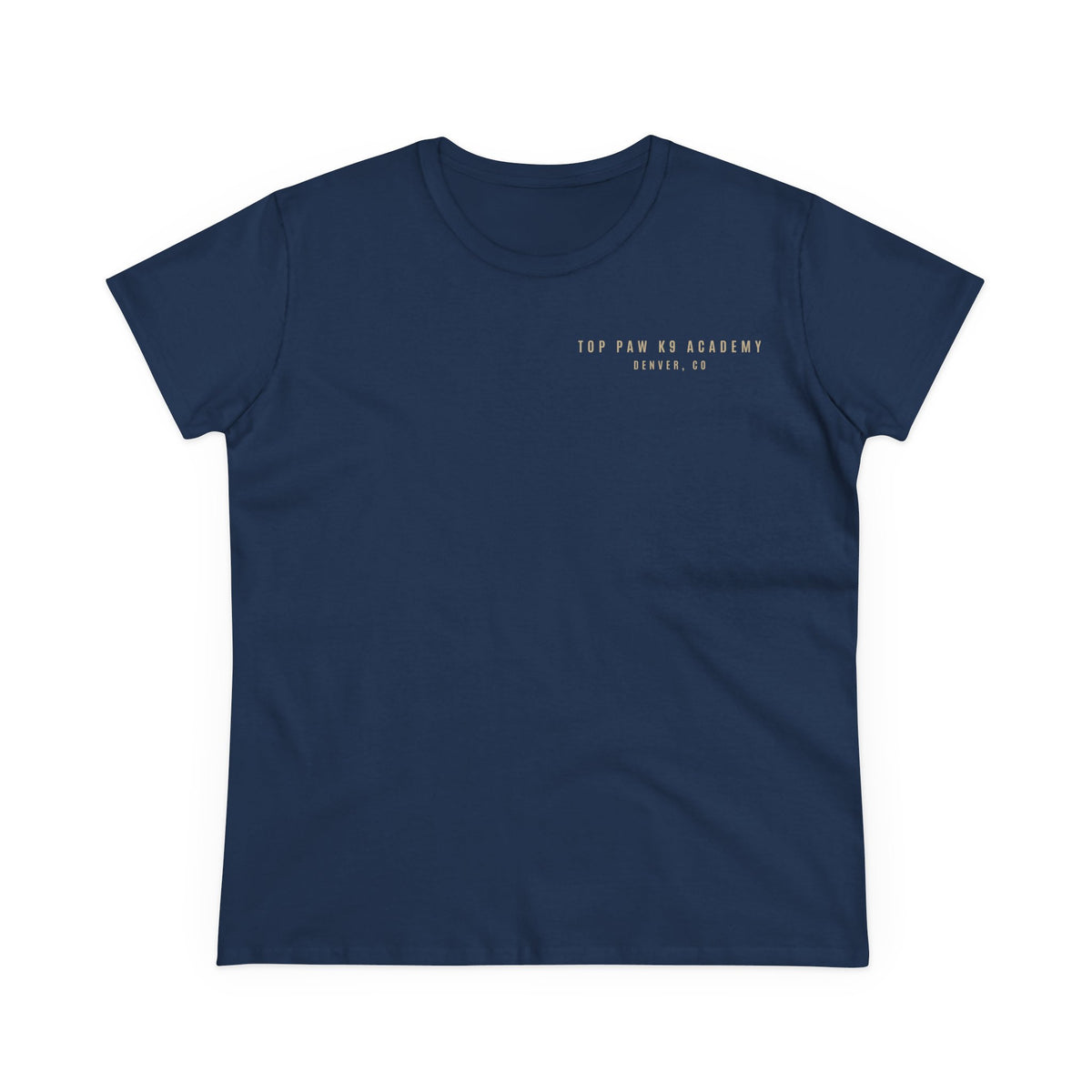Women's Tee — Woman Walking Dog Silhouette Sunset Graphic