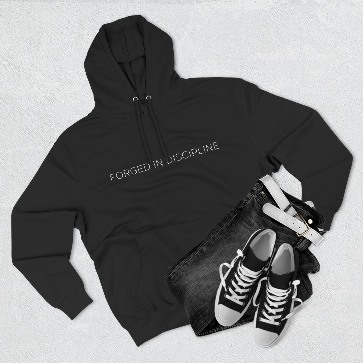 Elite Training Hoodie — 'Forged in Discipline' Motivational Gym Pullover