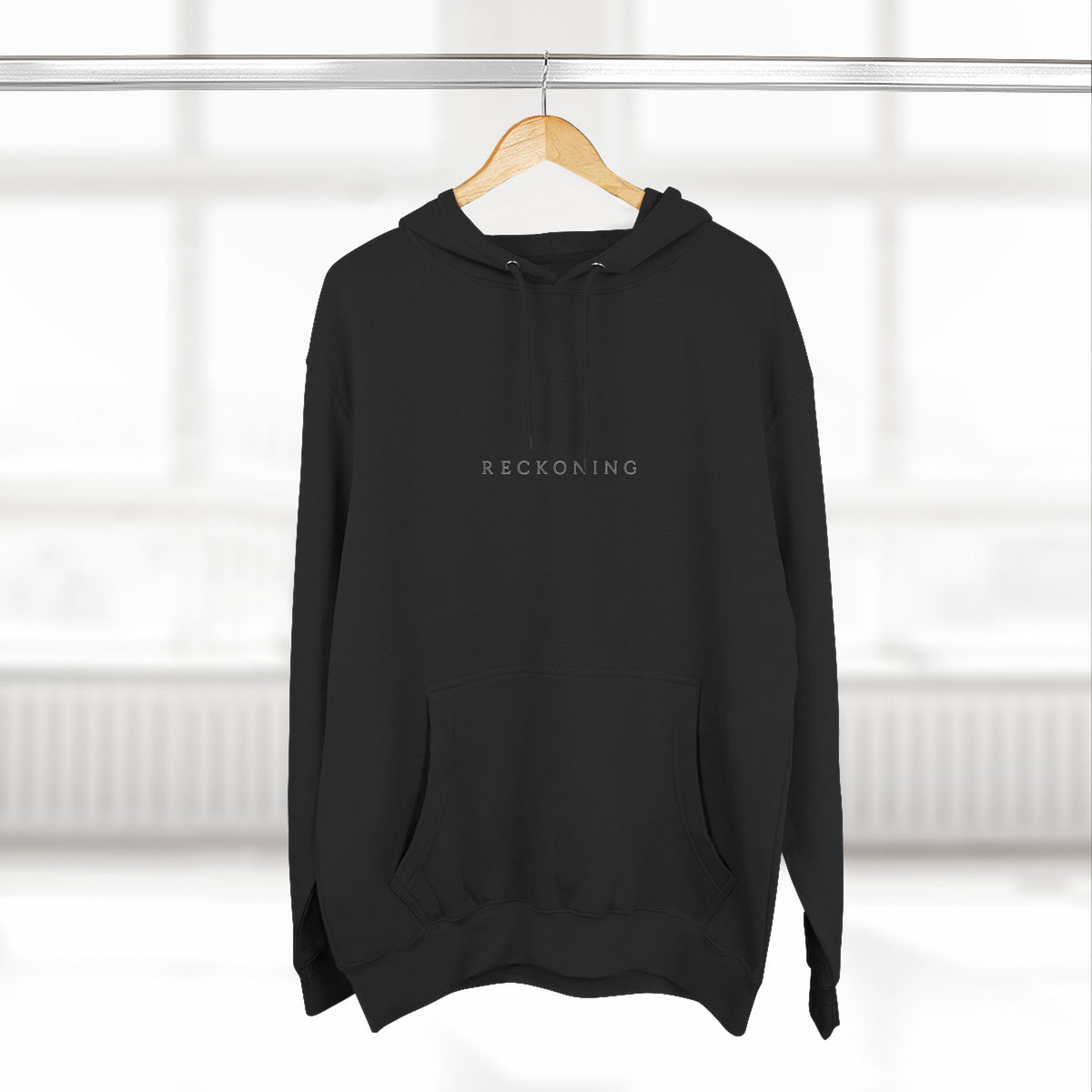 Black Wolf Portrait Hoodie — 'Someone I Choose Who' Graphic Fleece Hoodie