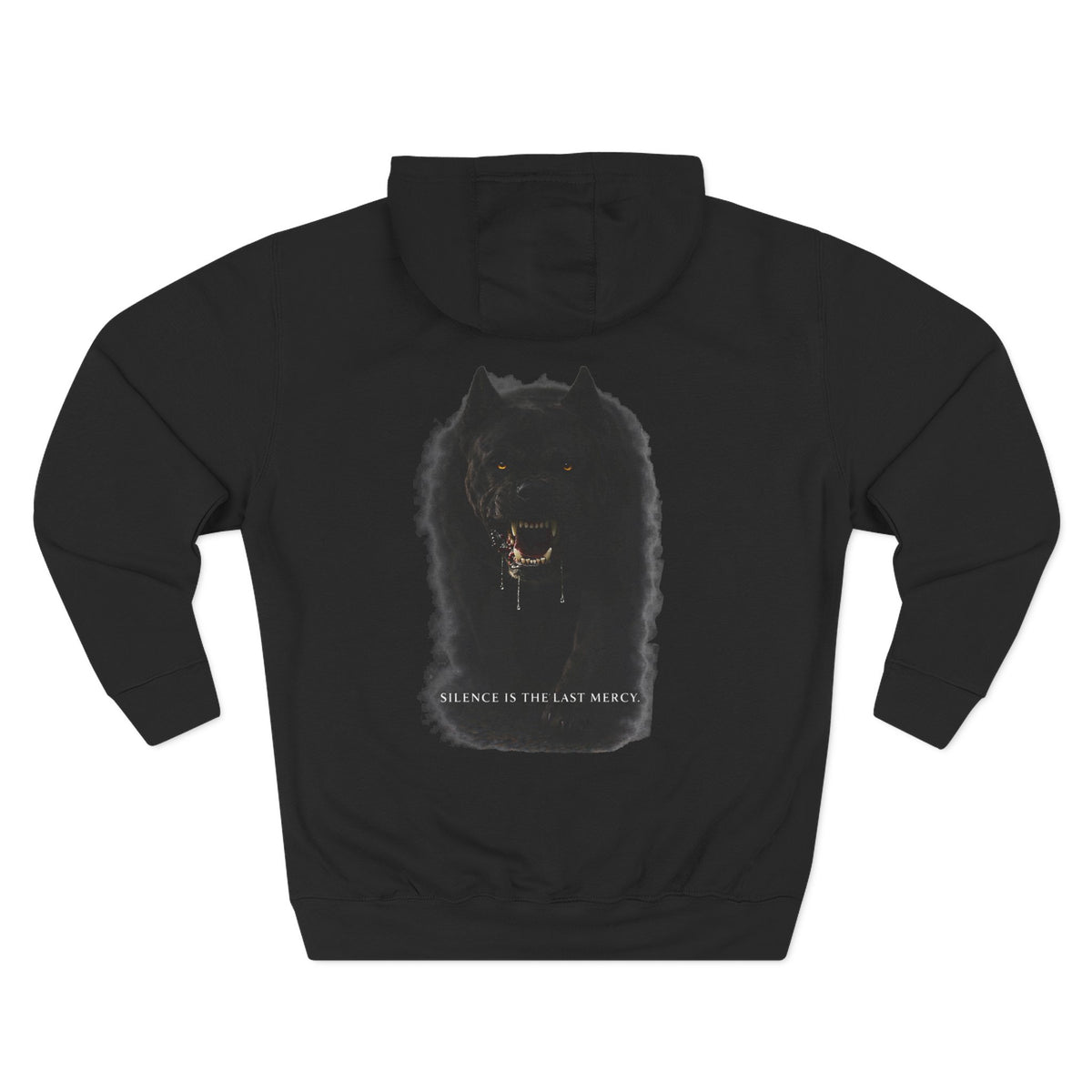 Black Wolf Portrait Hoodie — 'Someone I Choose Who' Graphic Fleece Hoodie